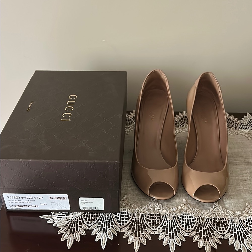 Gucci Women's Peep Toe Heels - Tan